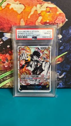 PSA 10 Monkey D. Luffy One Piece ST13 Black & White Alt Art