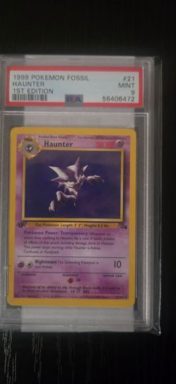 Pokemon 1999 Fossil #21 haunter 1ST edition mint 9