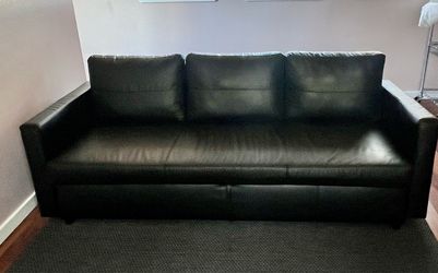 IKEA Pullout Sofa - Black/Leather