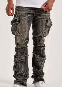 Smoke Rise Flared Cargo Jeans