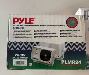 New in box Pyle brand waterproof amplifier and speakers.