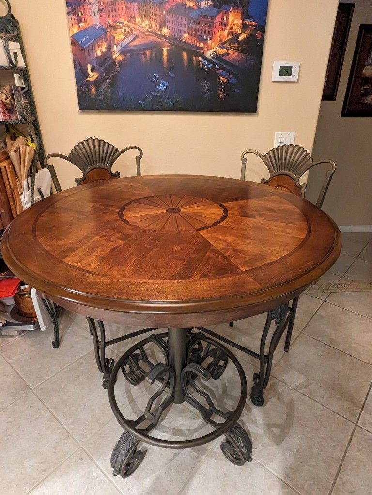 Cherry Wood Pub Table & 2 Matching Stools for Sale in Ellenton, FL