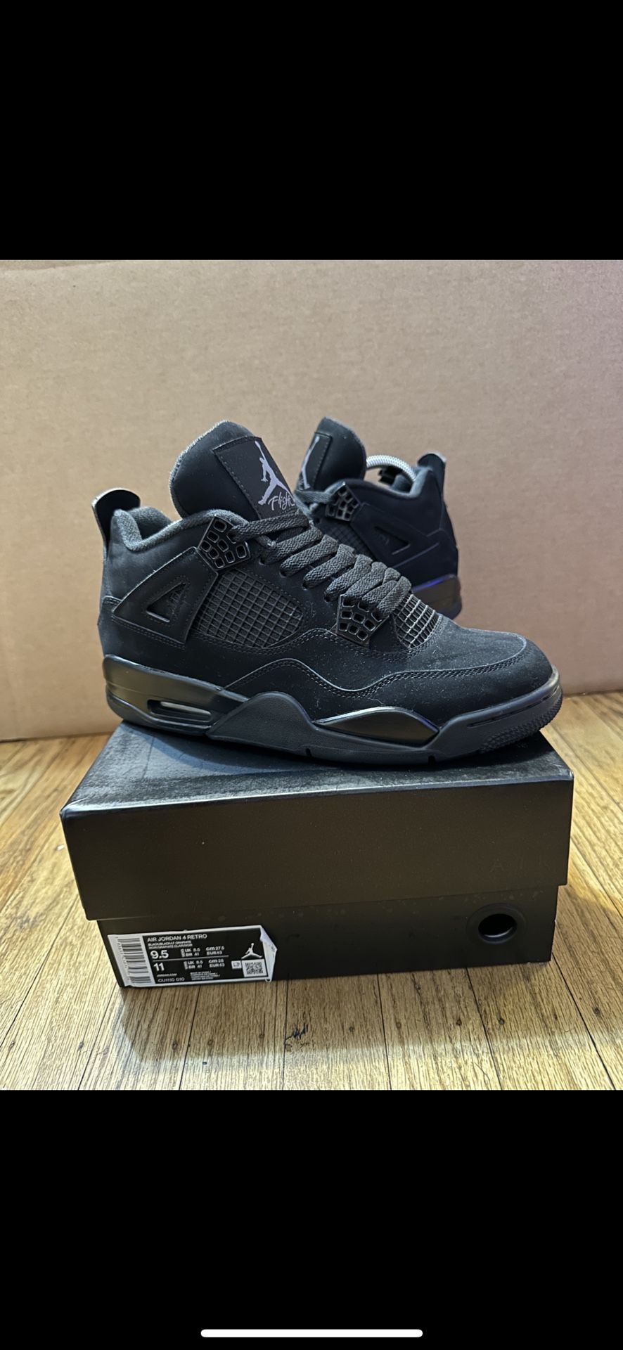 Jordan 4 Black Cats Size 9.5