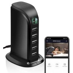 2024 New Hidden Camera Detector with Charger, 1080P WiFi Security Portable Camera, Mini Nanny Cam with Loop Working for Indoor Surveillance, No Audio 