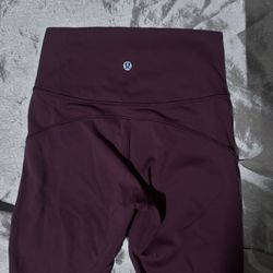 Lululemon Yoga Align high rise leggings burgundy 23” women size 2 pants stretchy