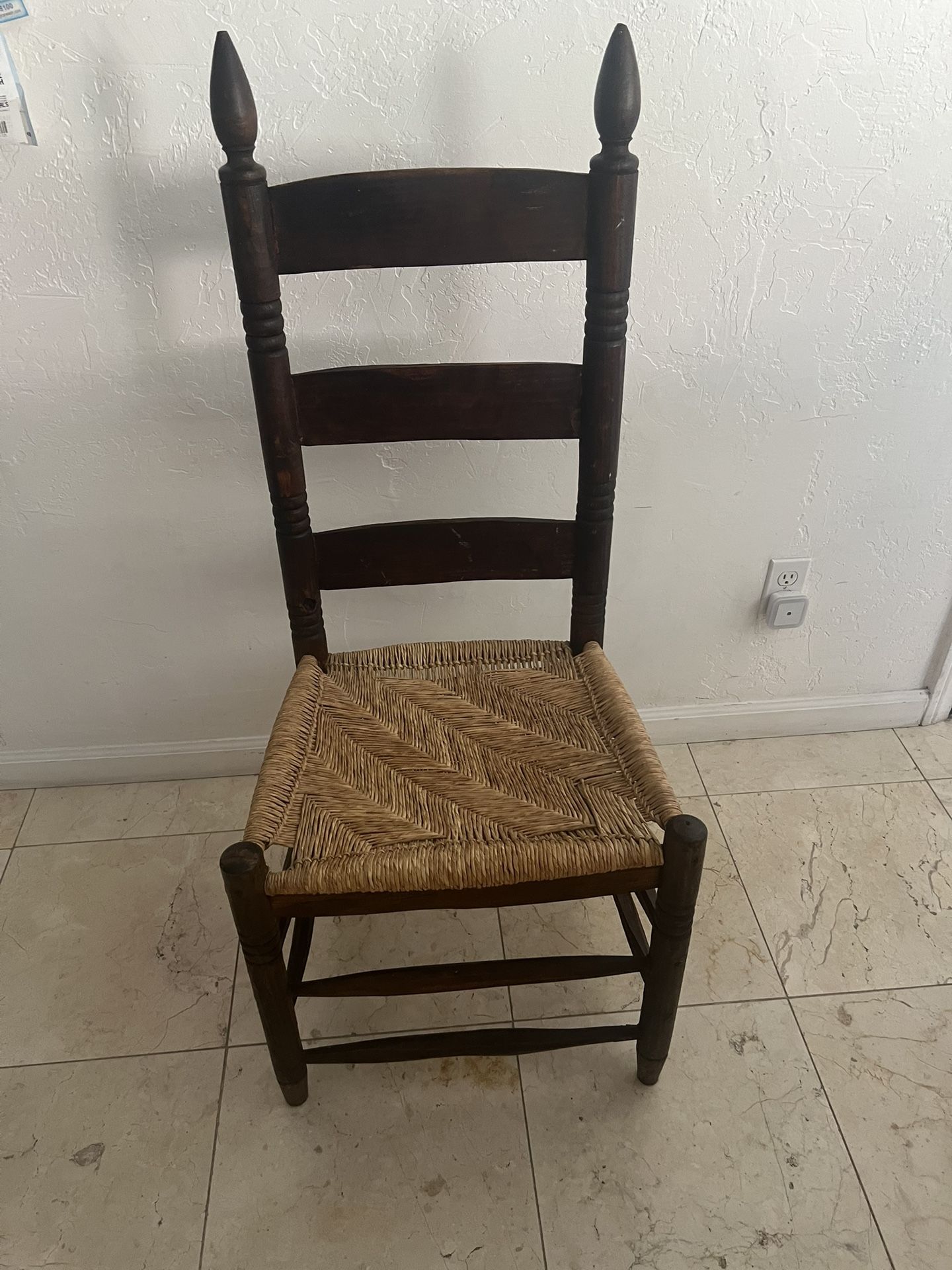 chair Vintage Wood Ladder Back Colonial