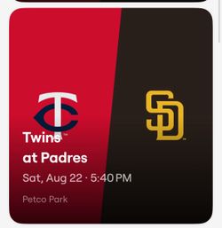 Padres Game Tickets:  Twins at Padres Sat, Aug 22 • 5:40 PM