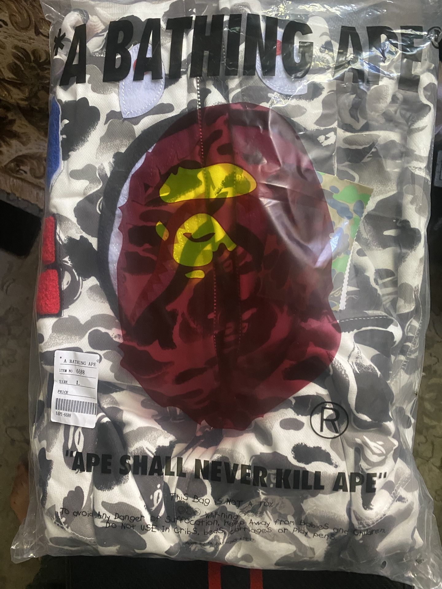 White And Black Bape Shark Hoodie