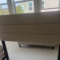 Brand new Full Cream Upholstered Storage Ottoman Bench