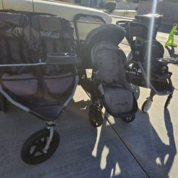 3 Double Strollers
