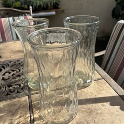 Three Flower Vases All For 5.00