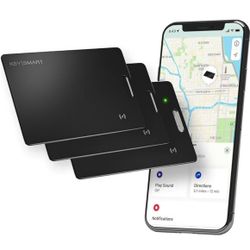 KeySmart SmartCard Wallet Tracker Card, Compatible with Apple Find My App, Rechargeable Thin GPS Item Finder for Luggage Tag, Purse, Passport, Slim Sm