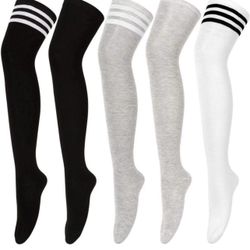 Womens Thigh High Socks /5 pairs