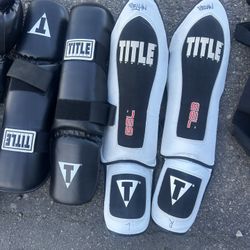 Boxing Gloves And Shin Pads