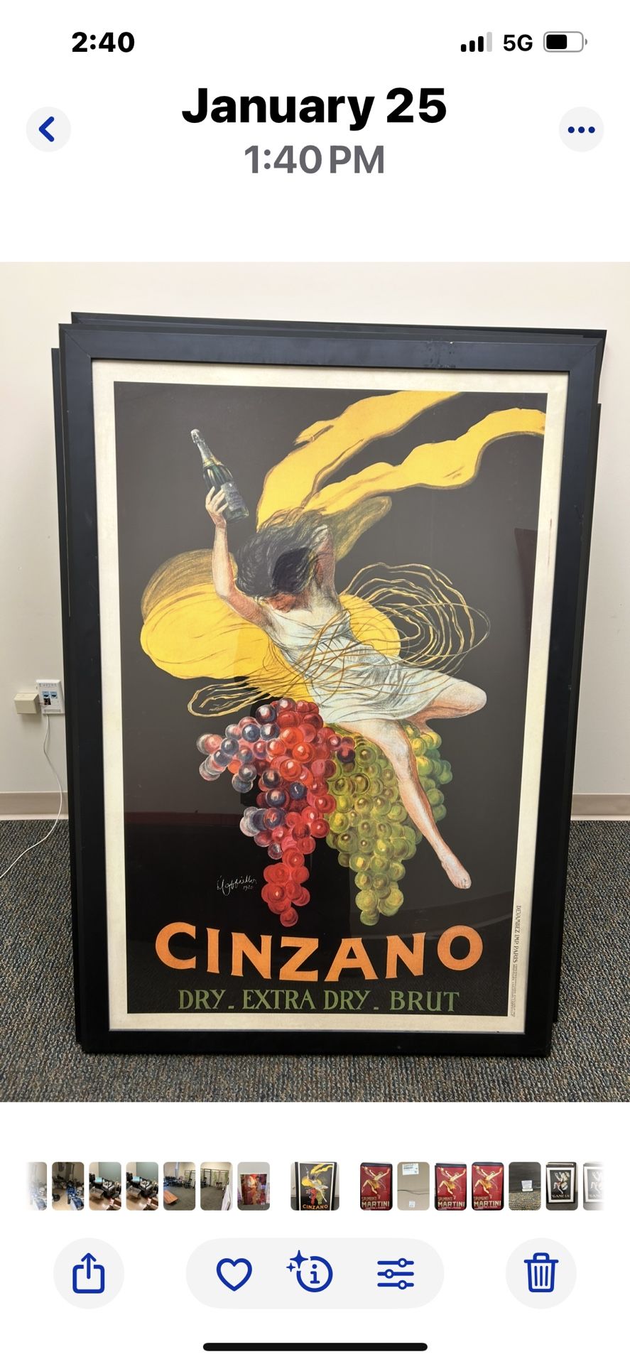 Large Vintage Prints Professionally Framed