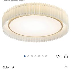 KCO Lighting Fabric Drum Shade Semi Flush Mount Ceiling Light Vintage Brushed Gold LED Ceiling Light Fixture Traditional Bedroom Ceiling Light White R