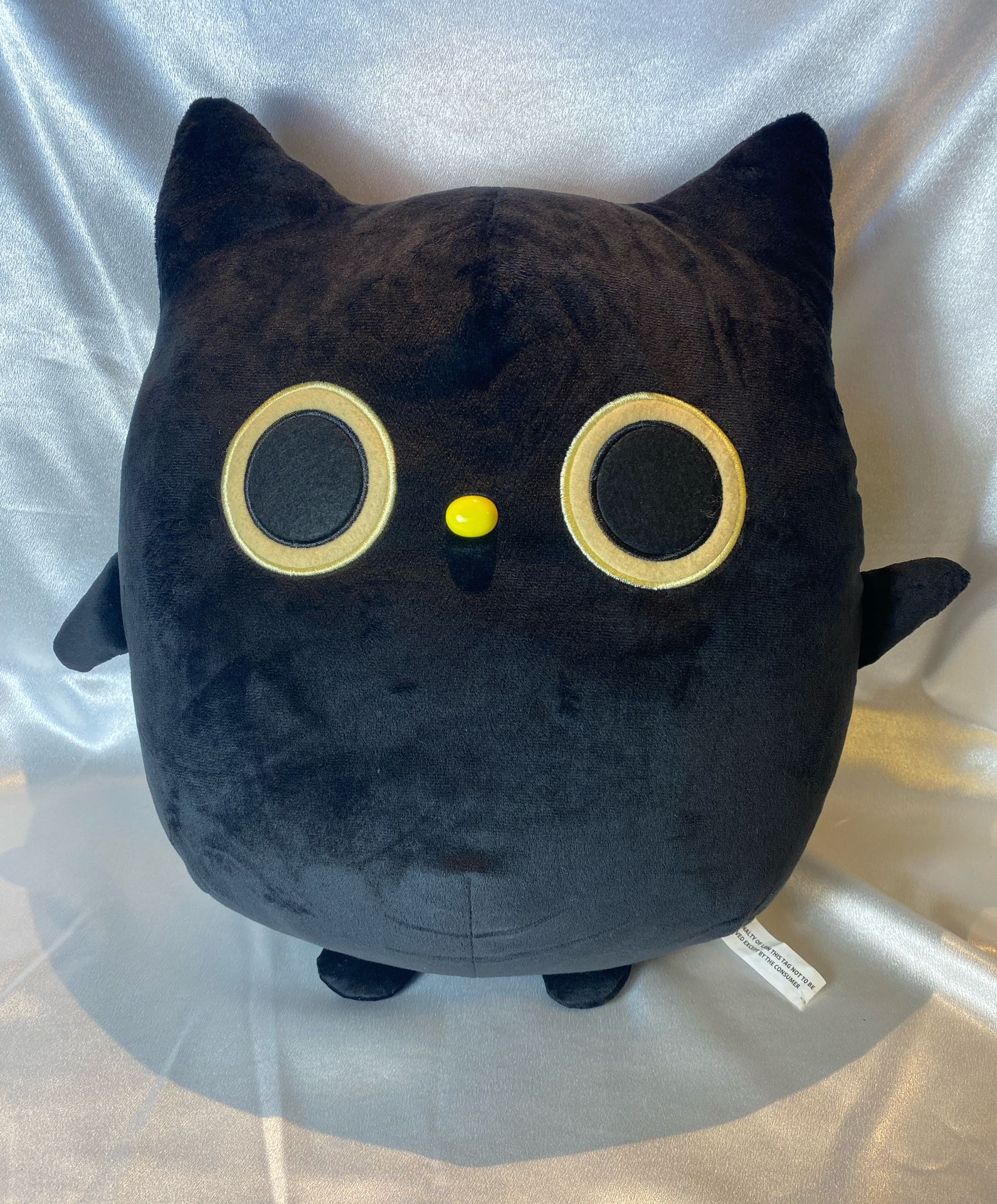 Ichi Trading Round1 Black Cat Plush Cushion – NWT, 16" Kawaii