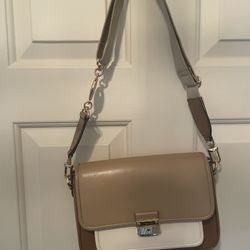  Tri colored Tan colorblock Michael Kors Bradshaw crossbody bag