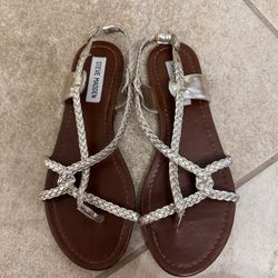 Steve Madden Pewter Braided Sandal