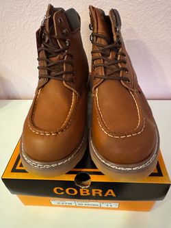 Cobra Boots dark Brown Leather work boots model C27M size 11