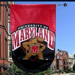 Maryland Terrapin 28 X 44 Red Applique Vertical Double Sided Banner Flag NEW!