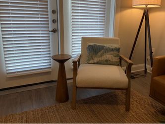 Walnut Tall Pedestal Side Table - 10”x 23”