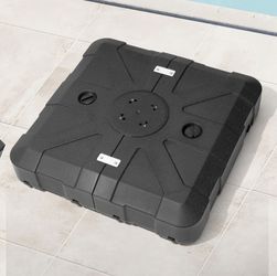 HDPE Patio Cantilever Umbrella Base with Wheels Outdoor Weighted Umbrella Stand in Black 350 lb. Water and Sand Filled