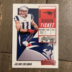 Julian Edelman Season Ticket 2018 Contenders Base No. 38 Card