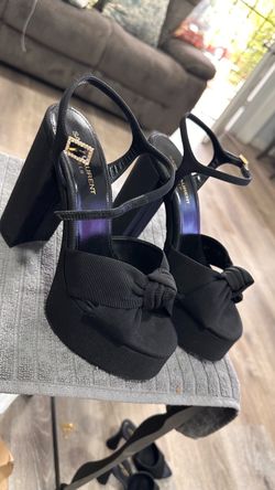 Saint Laurent Black Platform Heels with Bow