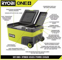 Ryobi 18V 24 Qt Hybrid Iceless Cooler