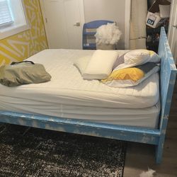 Baby blue Malm Queen Bed Frame