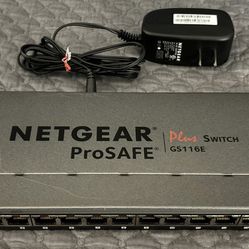 NETGEAR ProSafe Plus Switch 16-Port Gigabit Switch GS116Ev2 -Adapter Included