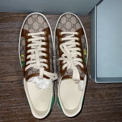 Gucci Men's Fake/Not Fake GG Monogram Coated Canvas Ace Sneakers US 9