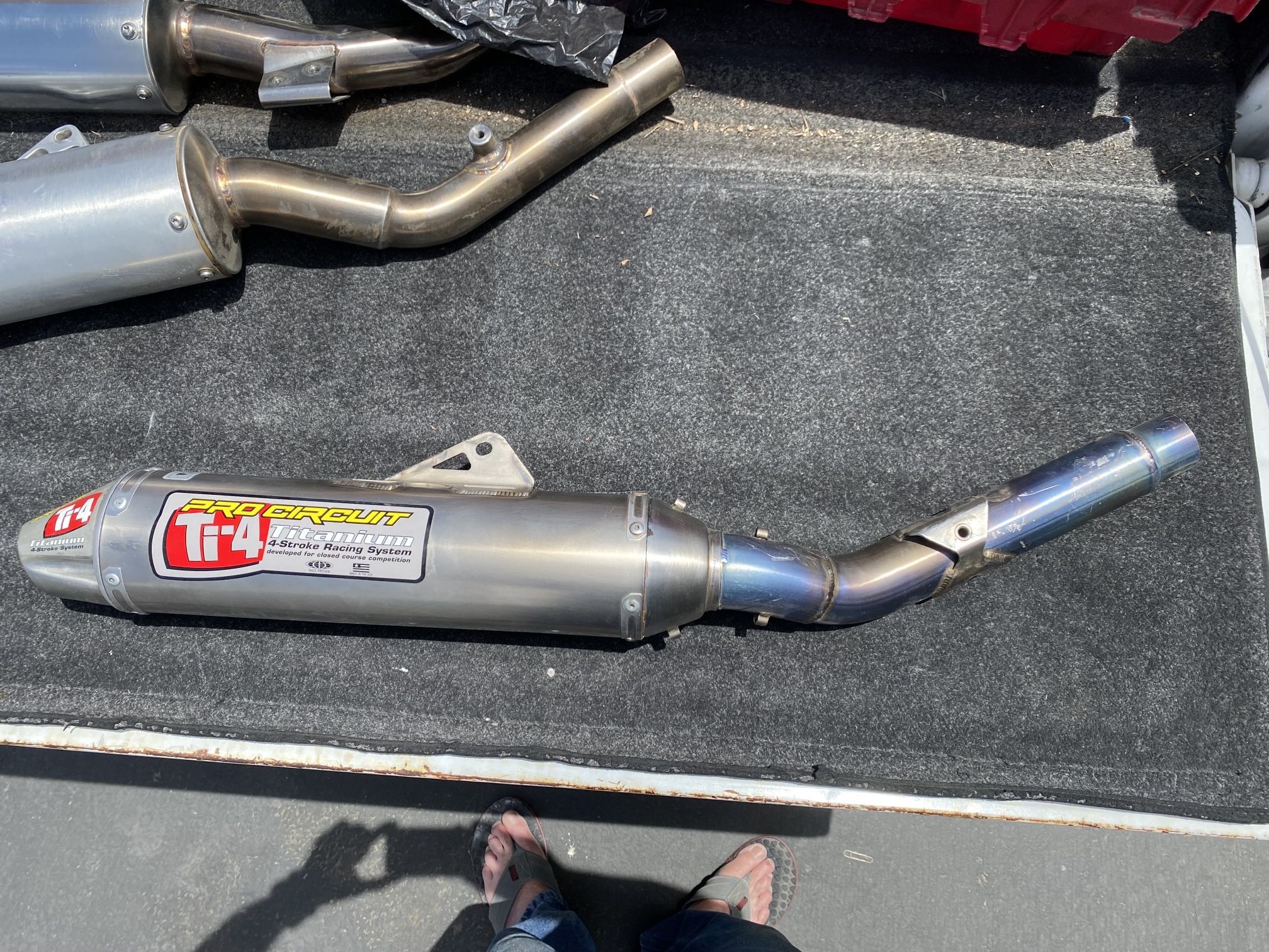 Pro Circuit Ti-4 Spark Arrestor Exhaust Pipe Of A 2006 Kawasaki Kx450F.