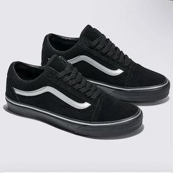 Vans Old Skool Metallic Black And Silver Limited Skateboard Sneakers