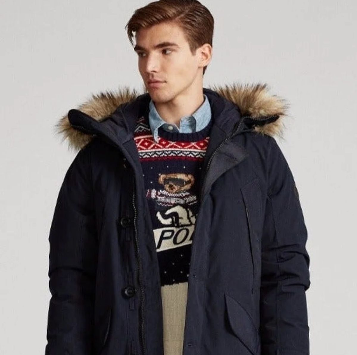 Polo Ralph Lauren Faux Fur-Trim Down Parka Sz: XL **RARE**