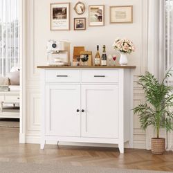 Entryway Cabinet, Kitchen Storage Cabinet, Farmhouse Buffet Sideboard with 2 Drawers