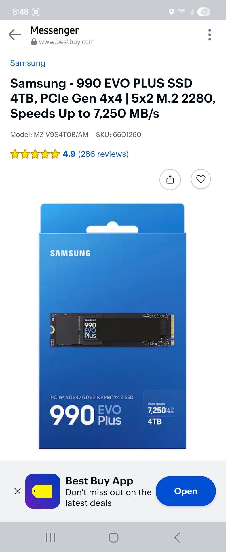 Samsung 990 evo plus - 4TB SSD