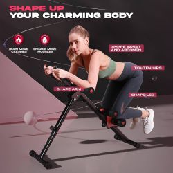  Ab Workout Equipment, Adjustable Ab Machine Full Body Workout for Home Gym, Strength Training Exercise Equipment for Body Shaping Foldable Waist Trai