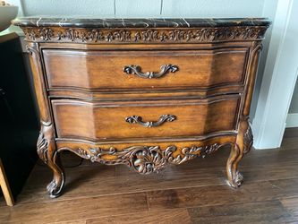 Marble top 2 drawer chest