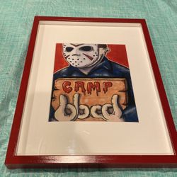 CUSTOM MATTED FRAMED 13x17 JASON VOORHEES 