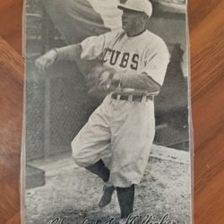 Charles J. Hollicher Chicago Cubs Exhibition Card. Cut And Laminated
