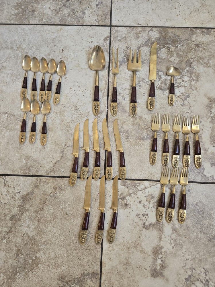 Vintage Thailand Bronze Silverware 