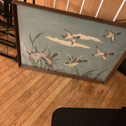 A Nice Vintage Beautiful Specially Made With Many Flying Birds, In The Blue Sky 