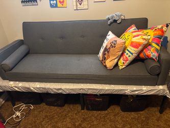 Gray tweed couch that fold out twin size