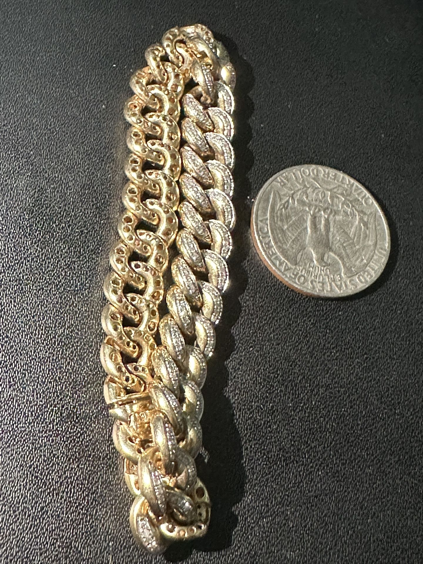 Si Diamond Cuban Link Bracelet