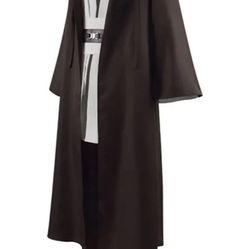 New Star Wars Adult Outfit Jedi Robe Costume Halloween Robe Tunic Hooded Uniform Cosplay Sz- Med