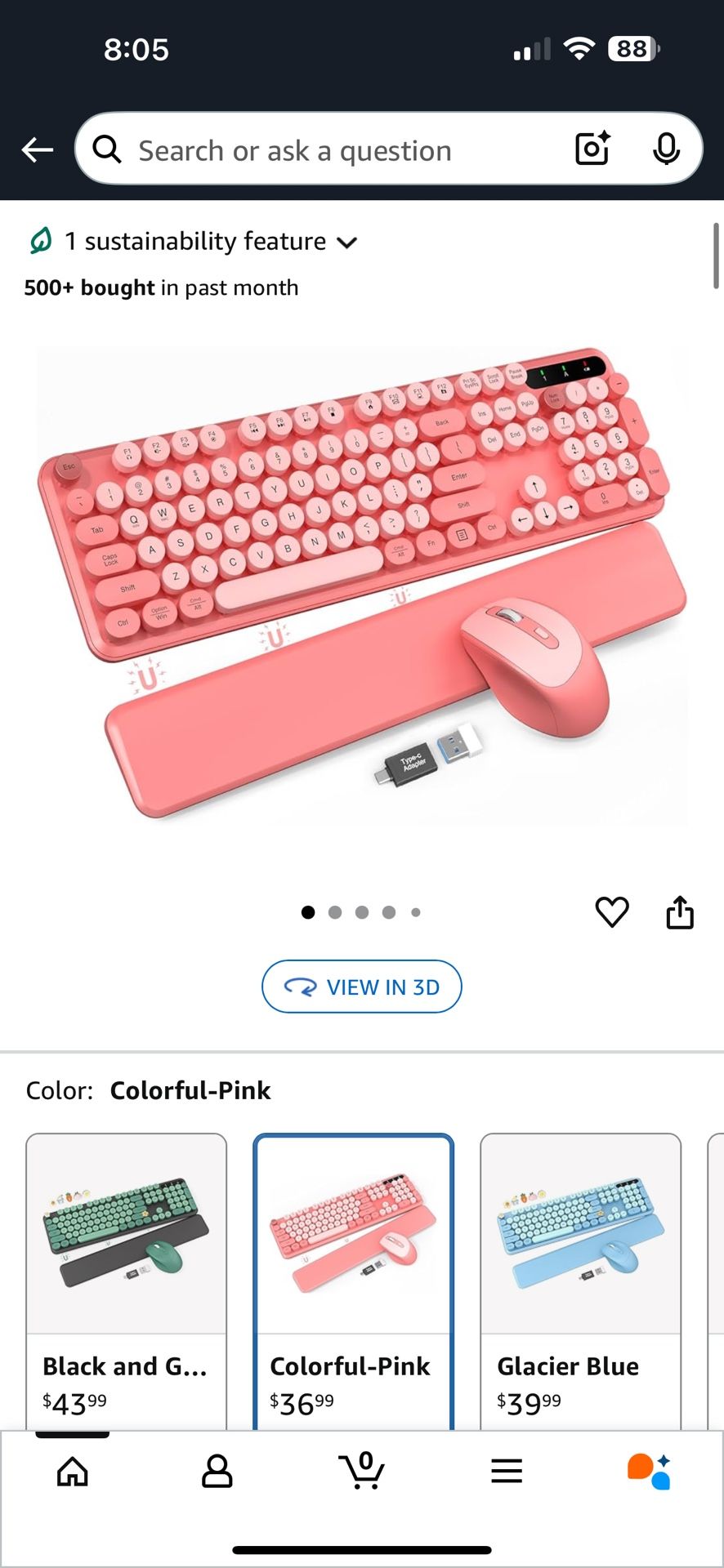 Pink Typewriter Wireless Keyboard