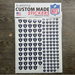 (140pc) NFL Raiders Custom Made Sticker Sheet - football