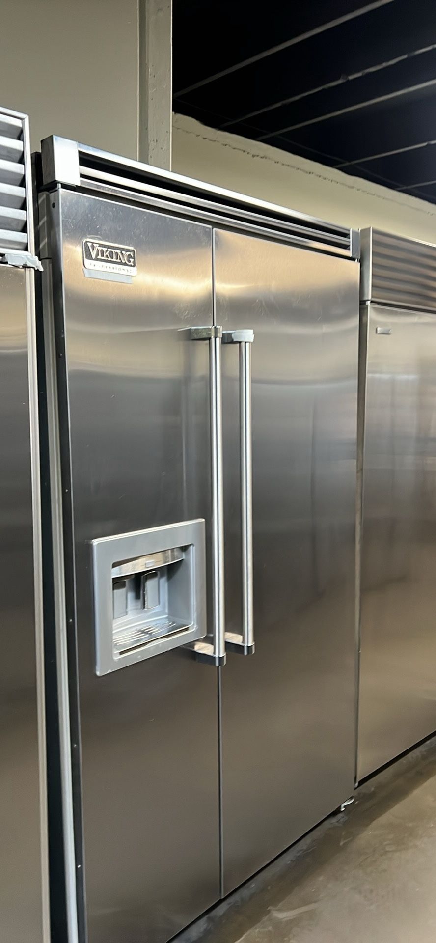 Viking 48”Wide Built In Stainless Steel Side By Side Refrigerator 